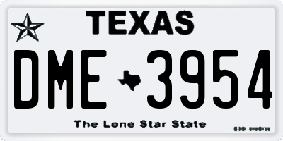 TX license plate DME3954