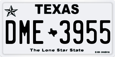 TX license plate DME3955