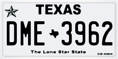TX license plate DME3962
