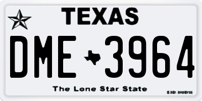 TX license plate DME3964