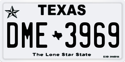 TX license plate DME3969