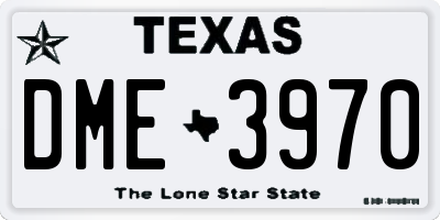 TX license plate DME3970