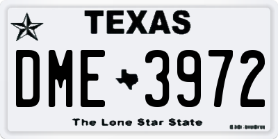 TX license plate DME3972
