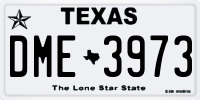 TX license plate DME3973