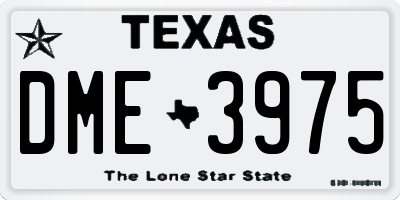 TX license plate DME3975