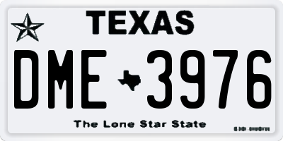 TX license plate DME3976