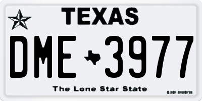 TX license plate DME3977