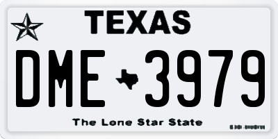 TX license plate DME3979