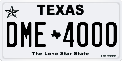 TX license plate DME4000
