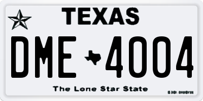 TX license plate DME4004