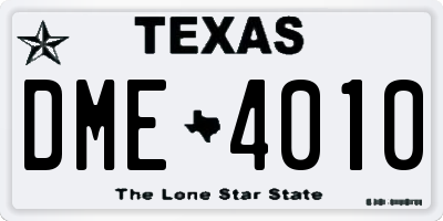TX license plate DME4010