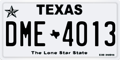 TX license plate DME4013