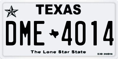 TX license plate DME4014