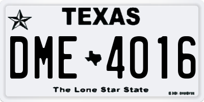 TX license plate DME4016