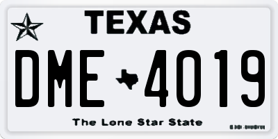 TX license plate DME4019