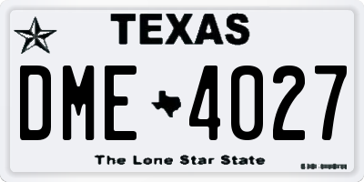 TX license plate DME4027