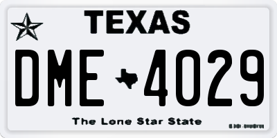 TX license plate DME4029