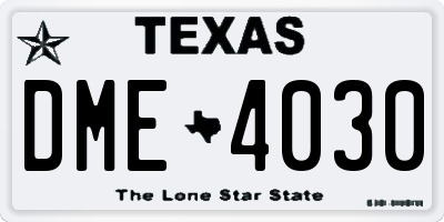 TX license plate DME4030