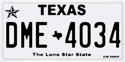 TX license plate DME4034