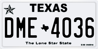 TX license plate DME4036