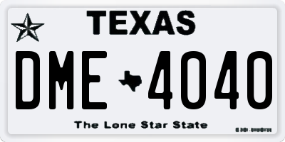 TX license plate DME4040