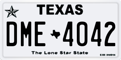 TX license plate DME4042