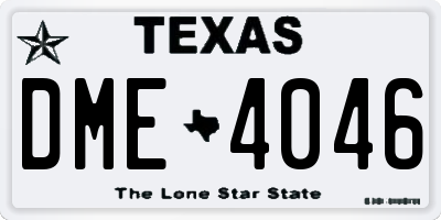 TX license plate DME4046