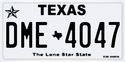 TX license plate DME4047