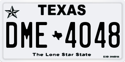 TX license plate DME4048