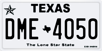 TX license plate DME4050