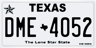 TX license plate DME4052