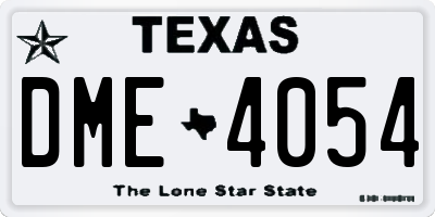TX license plate DME4054