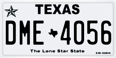 TX license plate DME4056
