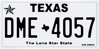 TX license plate DME4057