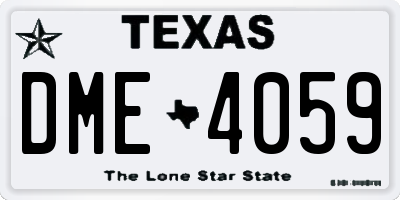 TX license plate DME4059