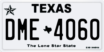 TX license plate DME4060