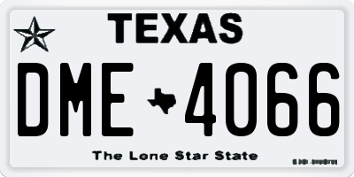 TX license plate DME4066