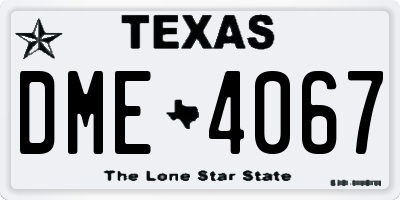 TX license plate DME4067