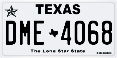 TX license plate DME4068