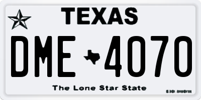 TX license plate DME4070