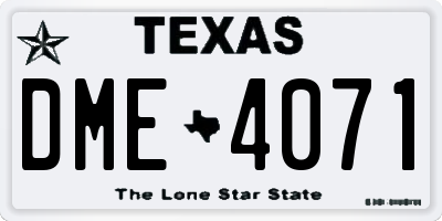 TX license plate DME4071