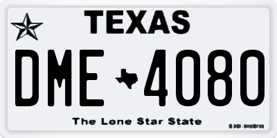 TX license plate DME4080