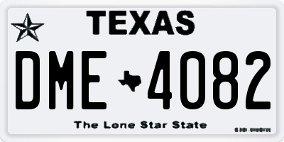 TX license plate DME4082