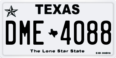 TX license plate DME4088