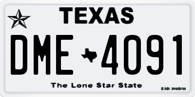 TX license plate DME4091