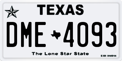 TX license plate DME4093
