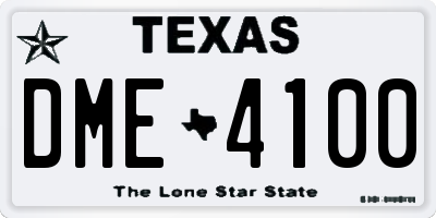 TX license plate DME4100