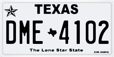 TX license plate DME4102
