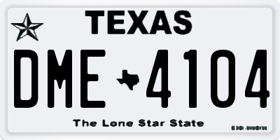 TX license plate DME4104