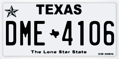 TX license plate DME4106
